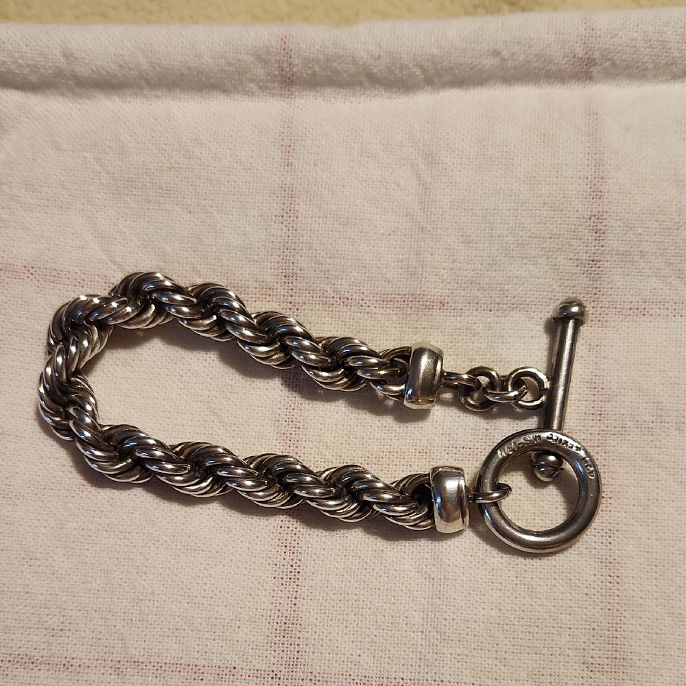 Sterling Silver Twisted Rope Bracelet 59 Grams